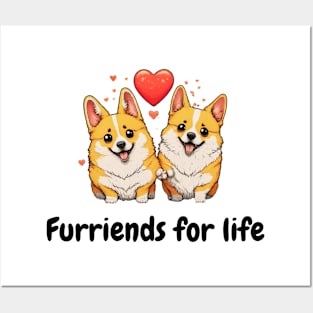 Furriends for life - Cute dog design Posters and Art